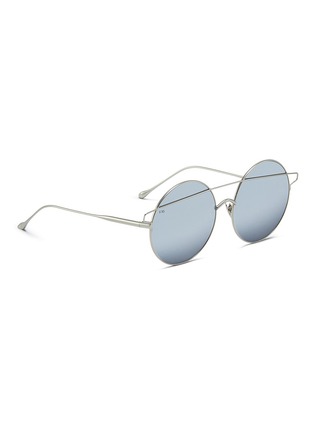 Figure View - Click To Enlarge - FOR ART'S SAKE - 'Mykonos' brow bar metal mirror round sunglasses