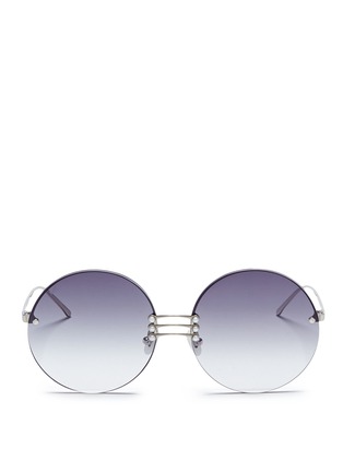 Main View - Click To Enlarge - FOR ART'S SAKE - 'Vermeer' faux pearl embellished metal round sunglasses