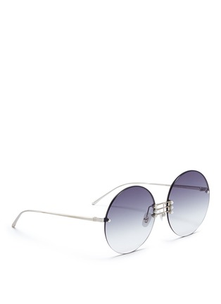 Figure View - Click To Enlarge - FOR ART'S SAKE - 'Vermeer' faux pearl embellished metal round sunglasses