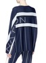 Back View - Click To Enlarge - P.E NATION - 'Reserve' logo print stripe oversized sweater