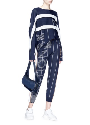 Figure View - Click To Enlarge - P.E NATION - 'Reserve' logo print stripe oversized sweater