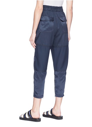 Back View - Click To Enlarge - 3.1 PHILLIP LIM - Belted satin panel zip cuff cropped cargo pants