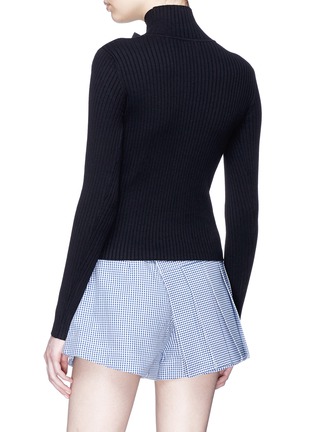Back View - Click To Enlarge - SHUSHU/TONG - Buckled pussybow turtleneck sweater