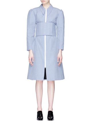 Main View - Click To Enlarge - SHUSHU/TONG - Puff shoulder belted gingham check coat