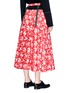 Back View - Click To Enlarge - SHUSHU/TONG - Buckle harness floral print midi skirt