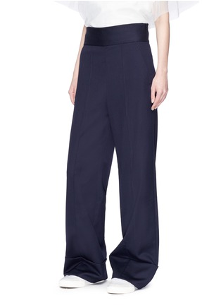 Detail View - Click To Enlarge - SHUSHU/TONG - Detachable bodice wide leg wool suiting jumpsuit