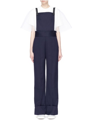 Main View - Click To Enlarge - SHUSHU/TONG - Detachable bodice wide leg wool suiting jumpsuit