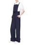 Figure View - Click To Enlarge - SHUSHU/TONG - Detachable bodice wide leg wool suiting jumpsuit