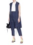 Figure View - Click To Enlarge - 3.1 PHILLIP LIM - Satin panel belted long cargo vest