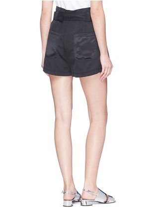 Back View - Click To Enlarge - 3.1 PHILLIP LIM - Satin panel belted utility shorts