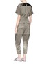 Back View - Click To Enlarge - 3.1 PHILLIP LIM - Satin panel belted cargo jumpsuit