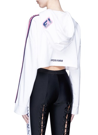 Back View - Click To Enlarge - FENTY PUMA BY RIHANNA - Logo stripe cropped hoodie