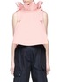 Main View - Click To Enlarge - ANGEL CHEN - Drawstring ruffle collar cropped top