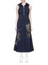 Main View - Click To Enlarge - ANGEL CHEN - Graphic print embroidered hooded dress