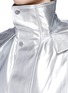 Detail View - Click To Enlarge - ANGEL CHEN - Metallic hooded midi raincoat