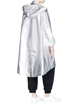 Back View - Click To Enlarge - ANGEL CHEN - Metallic hooded midi raincoat