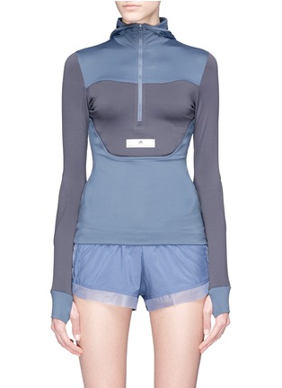 Main View - Click To Enlarge - ADIDAS BY STELLA MCCARTNEY - 'Run' colourblock Climalite® performance hoodie