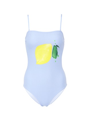 Main View - Click To Enlarge - ONIA - 'Estelle' cutout back lemon print one-piece swimsuit