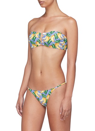 Figure View - Click To Enlarge - ONIA - 'Genevieve' banana print gingham check bandeau top