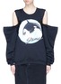 Main View - Click To Enlarge - DRY CLEAN ONLY - 'Wells' embellished Shamu print cold shoulder sweatshirt