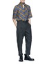 Figure View - Click To Enlarge - JUNWEI LIN - Tie collar tartan plaid short sleeve shirt