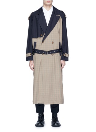Main View - Click To Enlarge - JUNWEI LIN - Patchwork belted trench coat