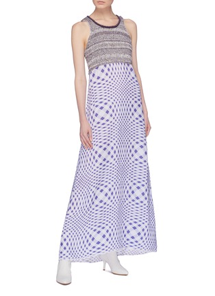 Figure View - Click To Enlarge - ACNE STUDIOS - 'Mabley' knit panel geometric check dress