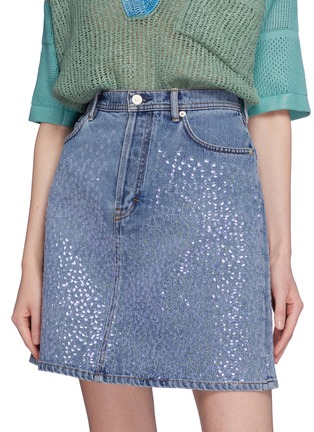 Detail View - Click To Enlarge - ACNE STUDIOS - 'Sharmayne' sequin embroidered denim skirt