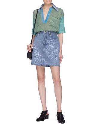 Figure View - Click To Enlarge - ACNE STUDIOS - 'Sharmayne' sequin embroidered denim skirt