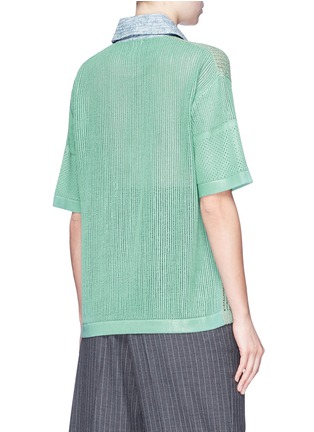 Back View - Click To Enlarge - ACNE STUDIOS - 'Temmo' contrast collar knit short sleeve top