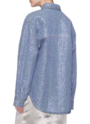 Back View - Click To Enlarge - ACNE STUDIOS - 'Raehmon' sequin embroidered denim shirt