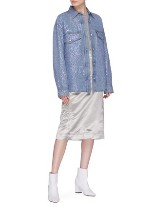 Figure View - Click To Enlarge - ACNE STUDIOS - 'Raehmon' sequin embroidered denim shirt