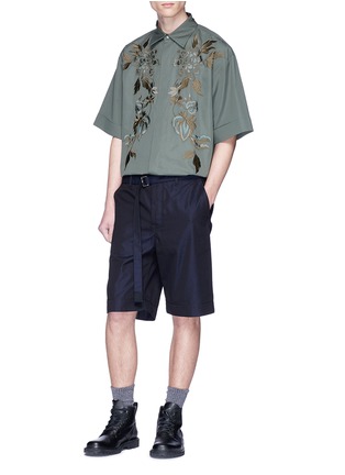 Figure View - Click To Enlarge - DRIES VAN NOTEN - Floral embroidered short sleeve shirt
