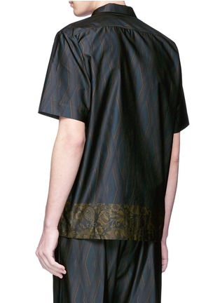 Back View - Click To Enlarge - DRIES VAN NOTEN - 'Carlton' logo embroidered mix print oversized shirt