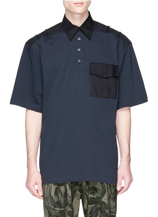 Main View - Click To Enlarge - DRIES VAN NOTEN - Contrast pocket jersey polo shirt