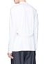 Back View - Click To Enlarge - DRIES VAN NOTEN - Mandarin collar poplin panel belted long sleeve T-shirt