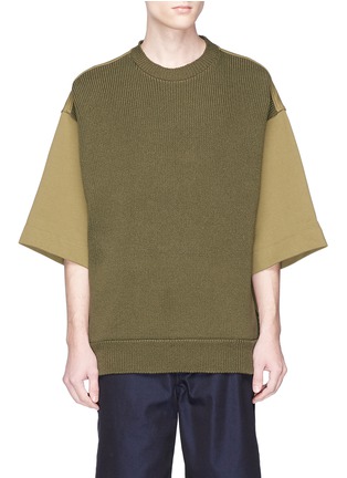 Main View - Click To Enlarge - DRIES VAN NOTEN - Jersey panel short sleeve sweater