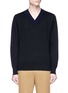 Main View - Click To Enlarge - DRIES VAN NOTEN - 'Jersey' colourblock V-neck Merino wool sweater