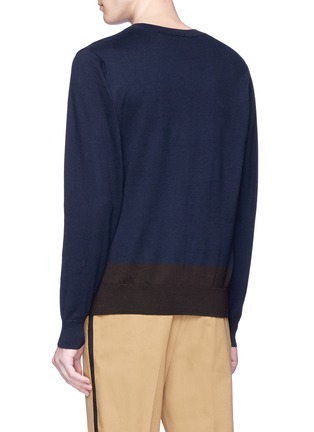 Back View - Click To Enlarge - DRIES VAN NOTEN - 'Jelte' colourblock hem cotton sweater