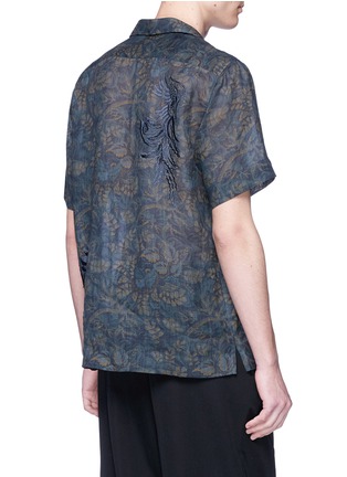 Back View - Click To Enlarge - DRIES VAN NOTEN - Carlton' floral embroidered forest print shirt