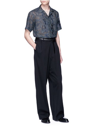 Figure View - Click To Enlarge - DRIES VAN NOTEN - Carlton' floral embroidered forest print shirt