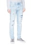 Front View - Click To Enlarge - DENHAM - 'Razor' rip-and-repair slim fit jeans
