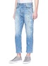 Front View - Click To Enlarge - DENHAM - Paint splatter cropped jeans