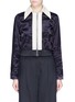 Main View - Click To Enlarge - ACNE STUDIOS - 'Rosaleen' contrast collar cropped satin bomber jacket