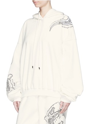 Front View - Click To Enlarge - ANGEL CHEN - Crocodile print unisex velour hoodie