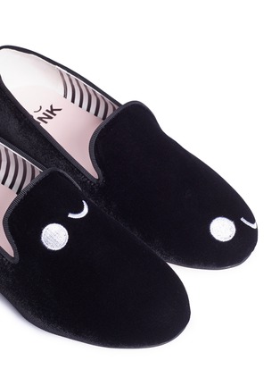 Detail View - Click To Enlarge - WINK - 'Bubblegum' asymmetric velvet kids loafers