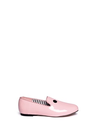 Main View - Click To Enlarge - WINK - 'Bubblegum' asymmetric patent leather kids loafers