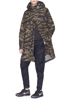 Figure View - Click To Enlarge - NIKELAB - 'Essentials' detachable hood tiger camouflage print parka