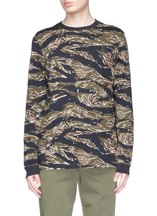 Main View - Click To Enlarge - NIKELAB - 'Essentials' tiger camouflage print long sleeve T-shirt
