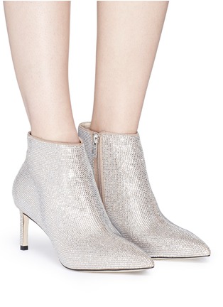Figure View - Click To Enlarge - PEDDER RED - 'Harvey' strass pavé suede ankle boots